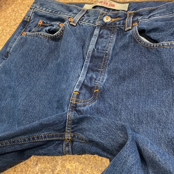 Gap Blue Button Fly Jeans Special Denim Straight Fit Tag Says W32 L30 - Picture 15 of 16